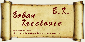 Boban Kreclović vizit kartica